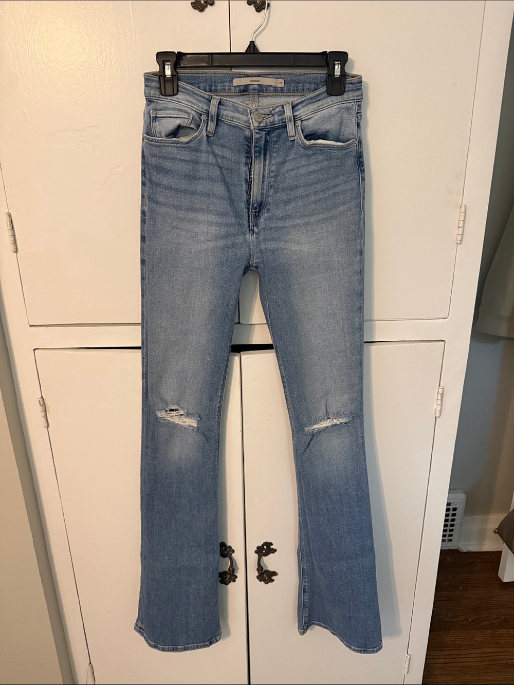 Hudson Jeans Light Blue Distressed Flare Jeans